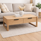 Perisher 2 Drawer Coffee Table -Light Oak Finish