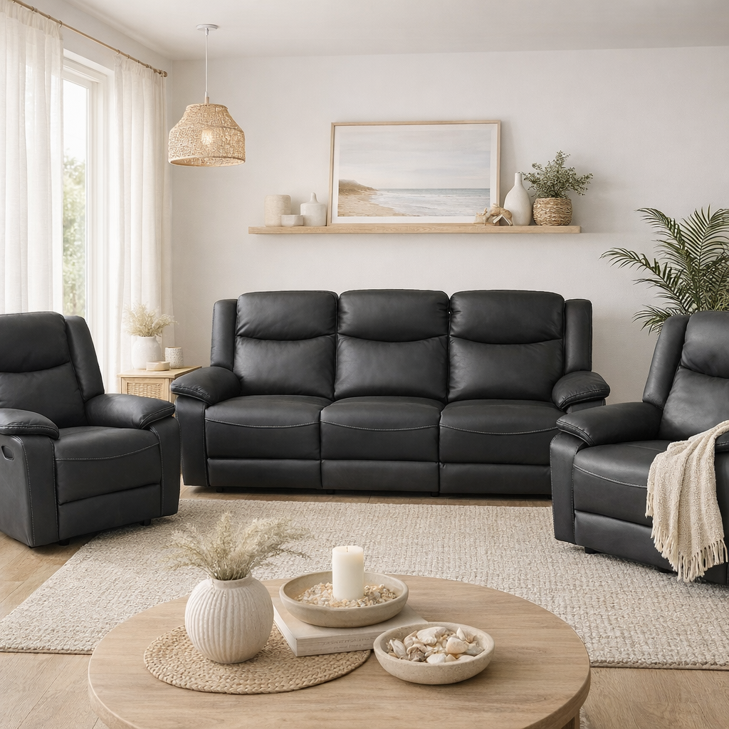 Preston Manual Recliner Lounge Suite -3 Seater + 2 Armchairs (3RR+1+1)