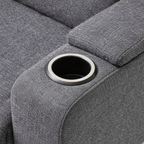 Nevada Fabric Electric Recliner Armchair -Grey with Cup Holder