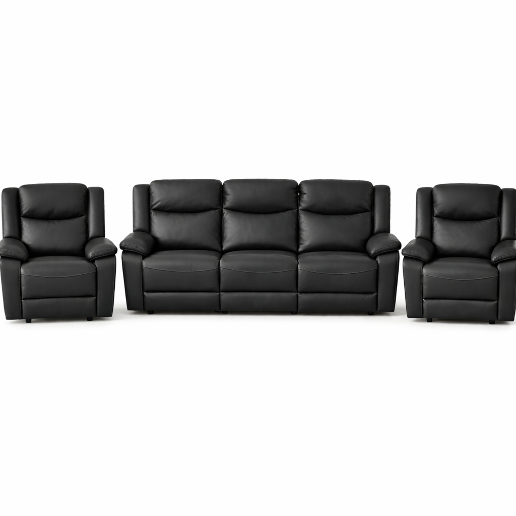 Preston Manual Recliner Lounge Suite -3 Seater + 2 Armchairs (3RR+1+1)