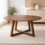 Hunter Round Dining Table -Solid Timber Look