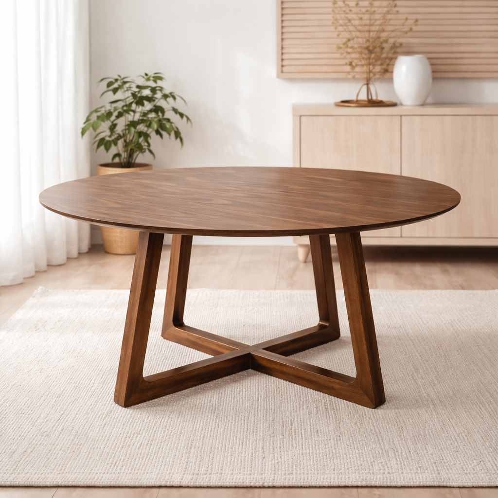 Hunter Round Dining Table -Solid Timber Look