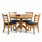 Mackey Round Dining Table -Natural Wood Finish