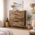 Rustic Oak Tallboy -4 Drawer Chest