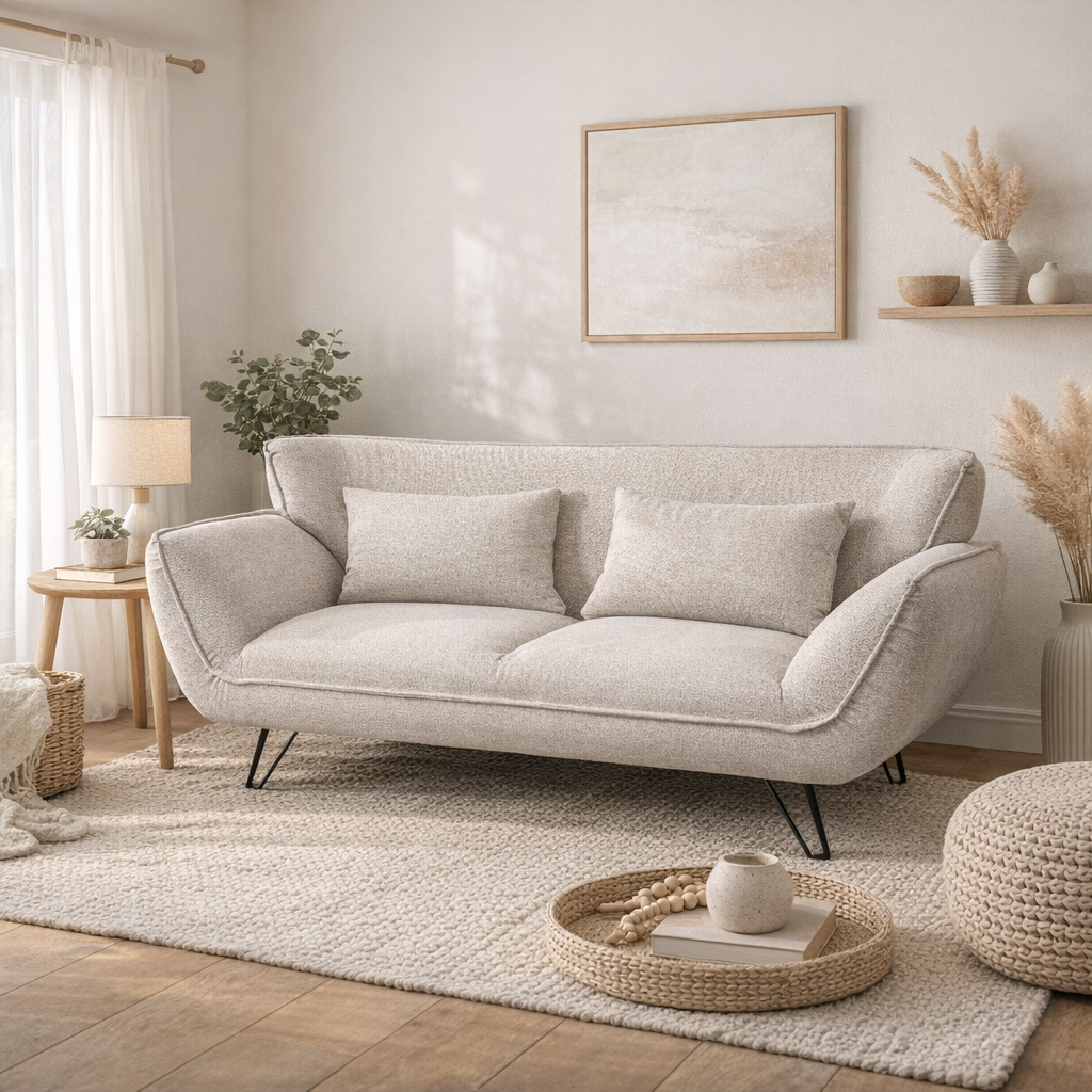 Coastline Curve 2 Seater Sofa -Light Beige
