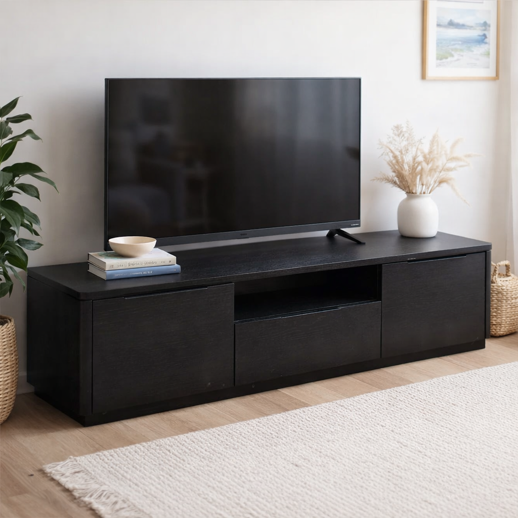 SOHO TV Unit -Modern Black Entertainment Console