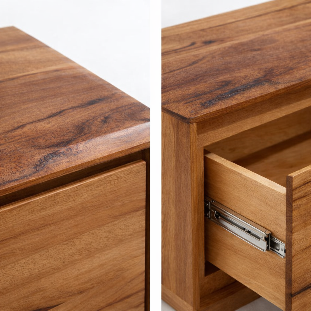 Timberline Solid Wood Lamp Table with Drawer