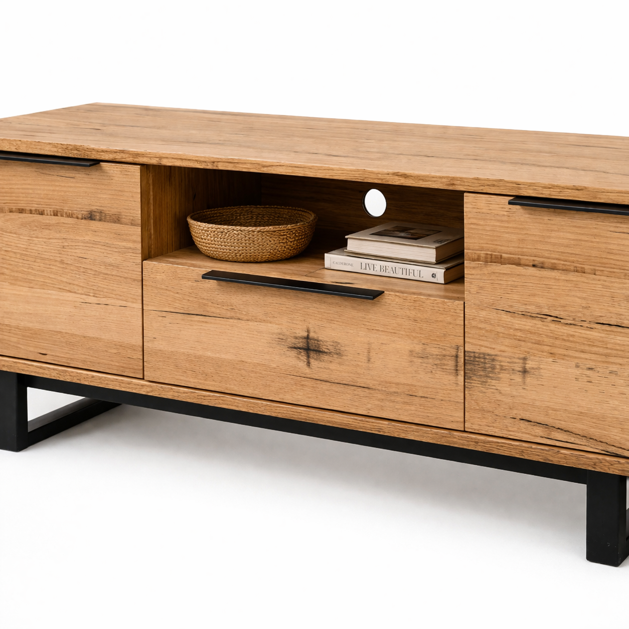 Southport 1800mm TV Unit -Natural Wood Entertainment Console with Storage