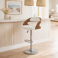 Oslo Adjustable Bar Stool -White & Walnut