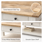 Newport Coffee Table -Coastal White & Timber Finish