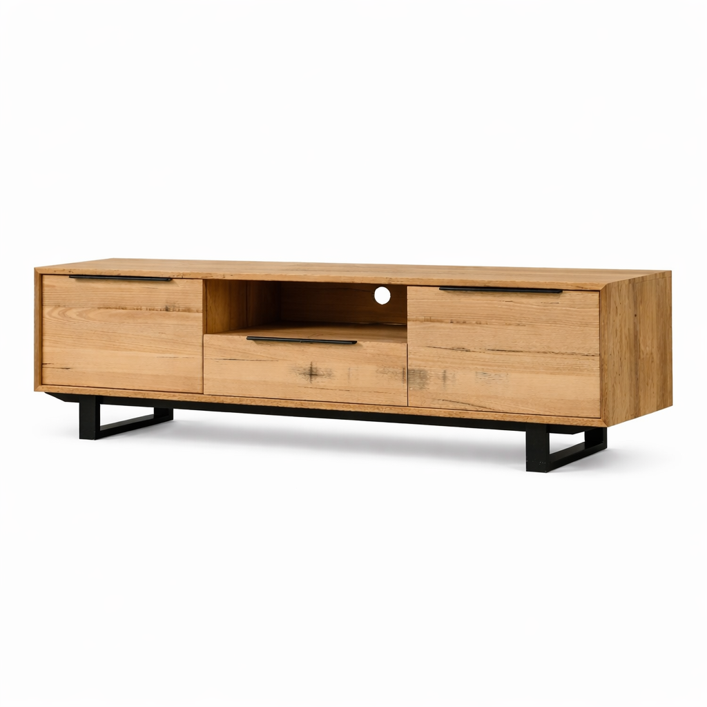 Southport 1800mm TV Unit -Natural Wood Entertainment Console with Storage