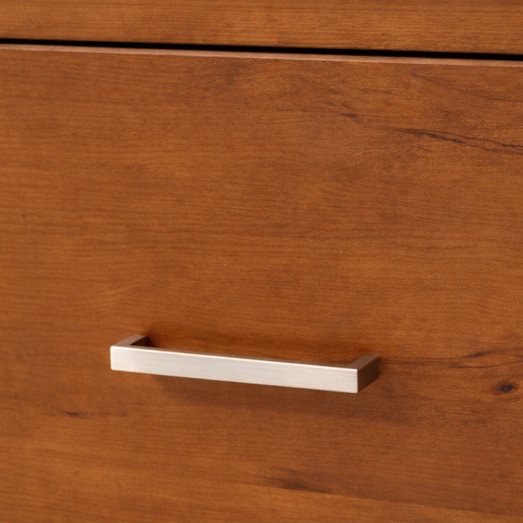 New York Solid Wood Bedside Table -Warm Timber Finish