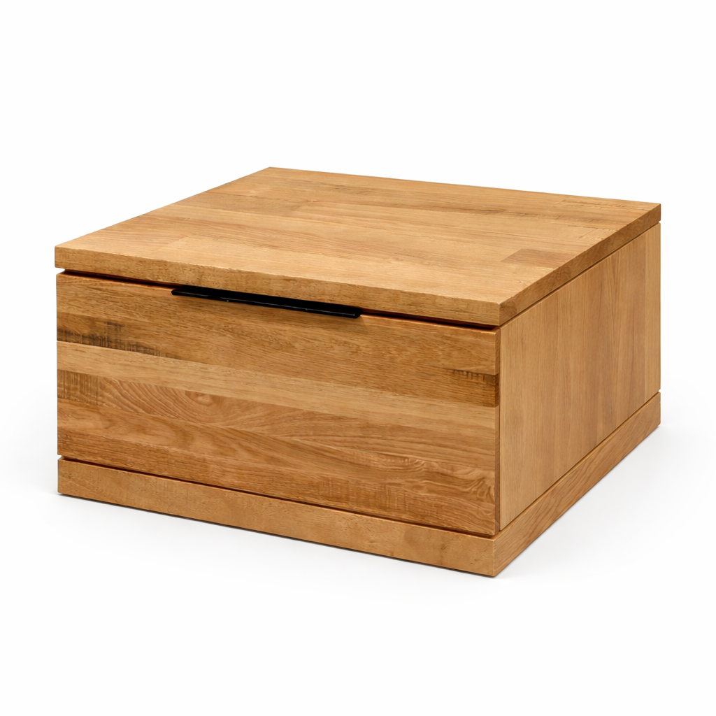 La Mont Lamp Table -Solid Wood Side Table with Storage