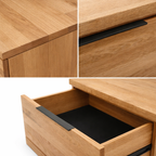 La Mont Lamp Table -Solid Wood Side Table with Storage