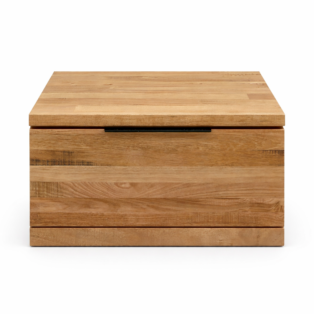 La Mont Lamp Table -Solid Wood Side Table with Storage