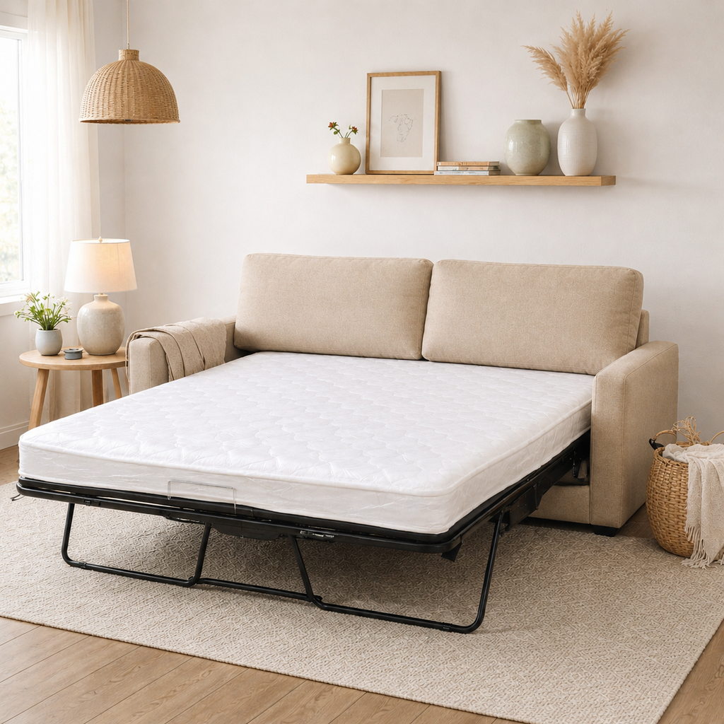 Zoe Sofa Bed with Pull-Out Double Mattress -Beige