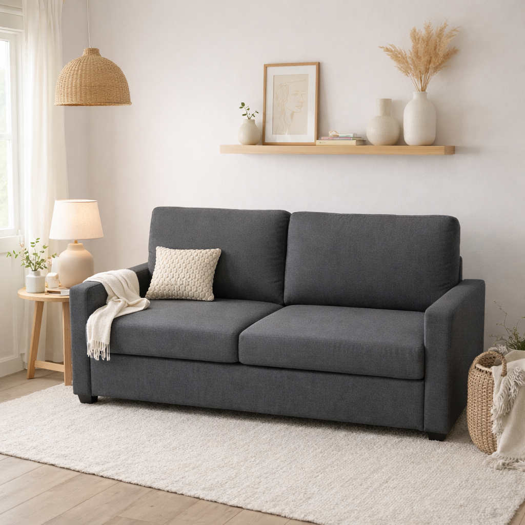 Zoe Sofa Bed with Pull-Out Double Mattress -Beige