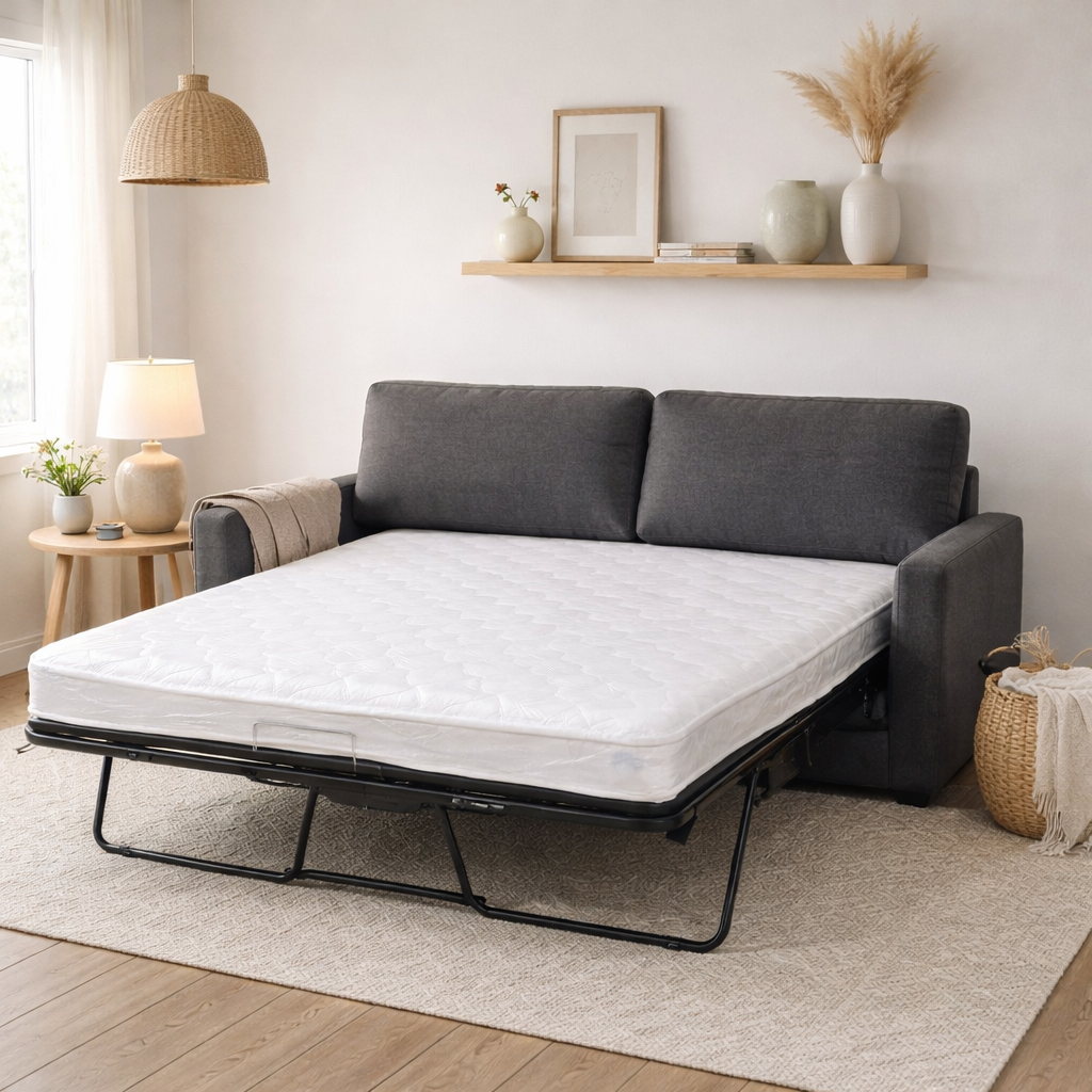 Zoe Sofa Bed with Pull-Out Double Mattress -Beige
